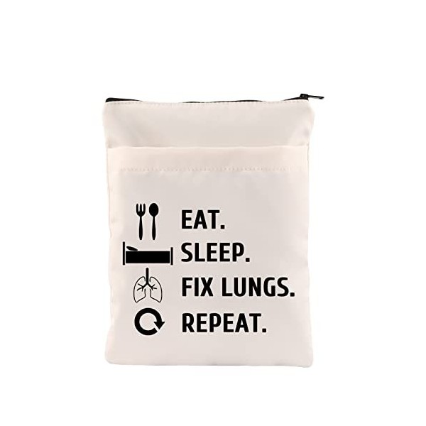 Cadeau pour thérapeute respiratoire - Eat Sleep Fix Lungs Repeat Book Sleeve - Thérapie respiratoire - Cadeaux RT - Cadeaux p