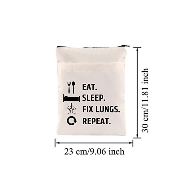 Cadeau pour thérapeute respiratoire - Eat Sleep Fix Lungs Repeat Book Sleeve - Thérapie respiratoire - Cadeaux RT - Cadeaux p