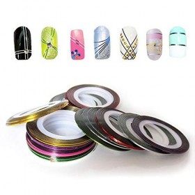 Nail Sticker Rolls Striping Tape Line Nail Art Conseils Décoration Sticker Accessoires de Manucure 30Pcs Couleur Aléatoire Pr