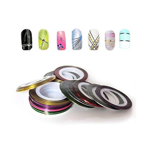 Nail Sticker Rolls Striping Tape Line Nail Art Conseils Décoration Sticker Accessoires de Manucure 30Pcs Couleur Aléatoire Pr