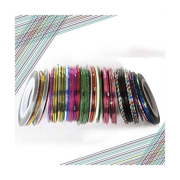 Nail Sticker Rolls Striping Tape Ligne Nail Art Conseils Décoration Autocollants Manucure Accessoires 30pcs Couleur Aléatoire