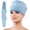 NEWGO Pack de glace pour la tête pour la migraine, pack de glace réutilisable pour les maux de tête, compresses chaudes et fr