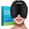 AUVON Masque Migraine avec Tissus Réversibles, Bonnet Anti-Migraine à Double Refroidissement, Bonnet Migraine Relief Cap avec