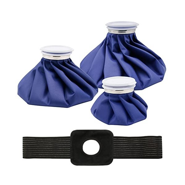 Lot de 4 sacs de glace réutilisables pour blessures Thérapie par le chaud et le froid Pour le soulagement des blessures sport