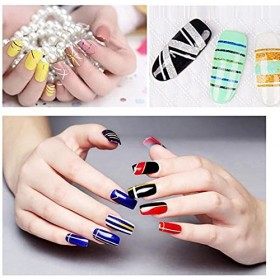 Nail Strip Tape Polissage Stickers Feuille Conseils Ligne Effet Mat Glitter Styling Autocollants pour DIY Art Décorations Nic