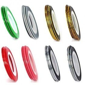 Ponceuse Ongle Sans Fil 43Pcs Couleurs Bande Décoration Ligne DIY Striping Sticker Conseils Pour Dessin Ongles Multicolor, O