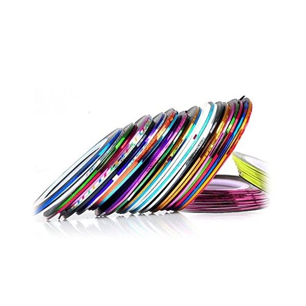 30 Pcs 30 Multicolore Couleurs Mixtes Rouleaux Nail Striping Tape Ligne Nail Art Décoration Autocollant DIY for Gel Vernis À