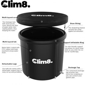 Baignoire de glace extérieure pour la récupération : piscine plongeante froide autonome de 75 cm avec couvercle, baril de gla