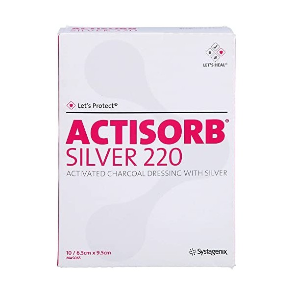 ACTISORB Silver 220 6,5 cm x 9,5 cm sterile Kompressen Reimport EMRAmed, 10 pc Compresses