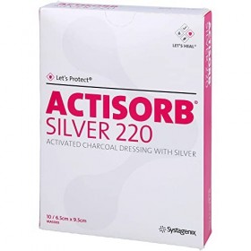 ACTISORB Silver 220 6,5 cm x 9,5 cm sterile Kompressen Reimport EMRAmed, 10 pc Compresses