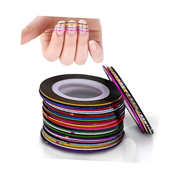 minkissy 42Pcs 32 Ktape Nail Tape Stickers For Nails DIY Nail Tip Sticker Nail Striping Tape Line Nail Art Decoration Sticker