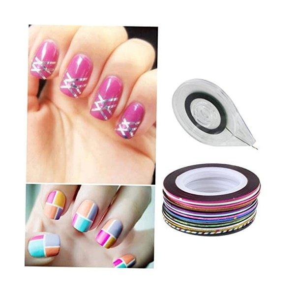 minkissy 42Pcs 32 Ktape Nail Tape Stickers For Nails DIY Nail Tip Sticker Nail Striping Tape Line Nail Art Decoration Sticker