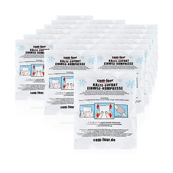 com-four® 20x Compresses Froides jetables - Packs de Glace - Poches de Glace pour Les mesures de Premiers Secours à Usage Ext