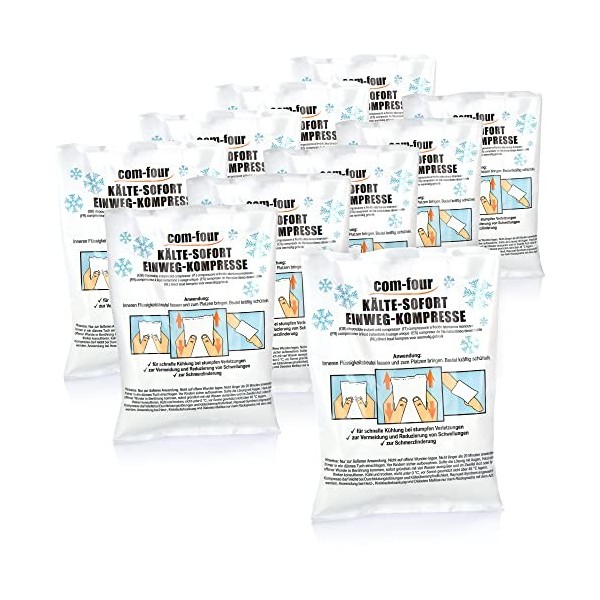 com-four® 20x Compresses Froides jetables - Packs de Glace - Poches de Glace pour Les mesures de Premiers Secours à Usage Ext