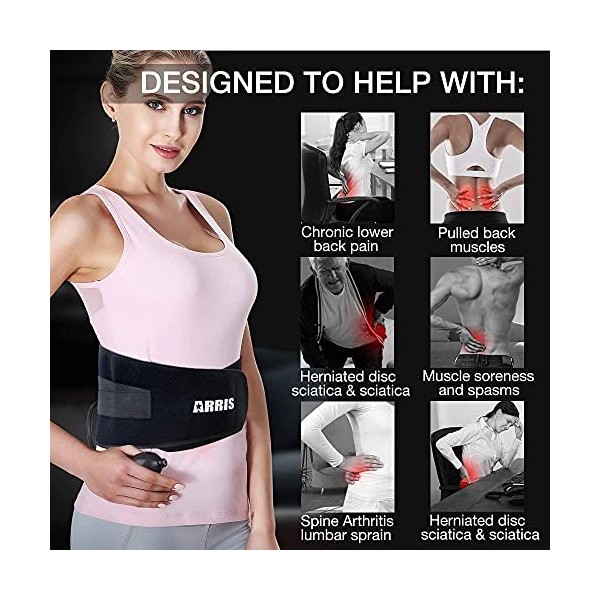 ARRIS Sac à dos de glace avec compression pour les blessures au dos, réutilisable avec pompe à air pour soulager la douleur