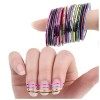 KAYLRE Autocollant pour Ongles Ligne de Ruban à Rayures de Couleur Mixte 30Rolls for DIY 3D Décorations dart Nail Art Decals