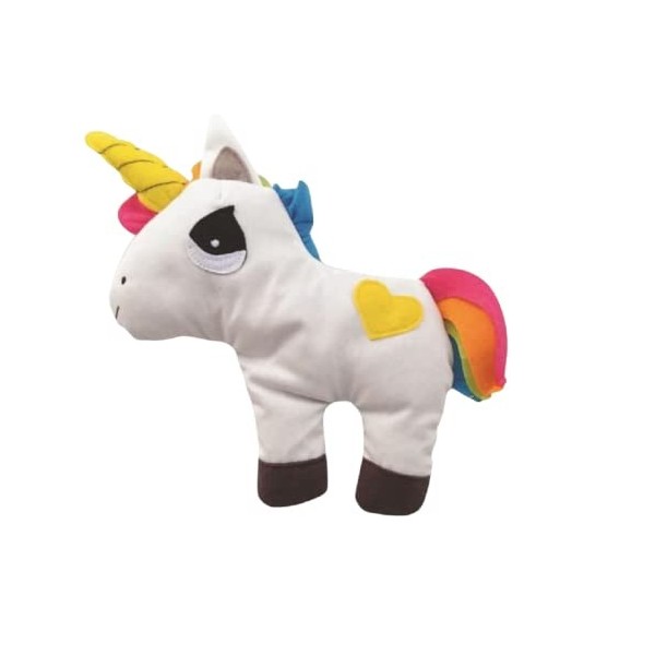 Peluche chauffant Licorne avec graines de blé et de lavande, pour le micro-ondes.