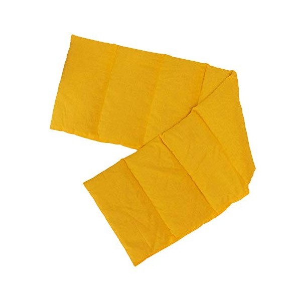 Coussin Chauffant - Coussin aux graines de groseille compartimenté en huit 75x20cm - couleur mangue - Coussin bouillotte aux 