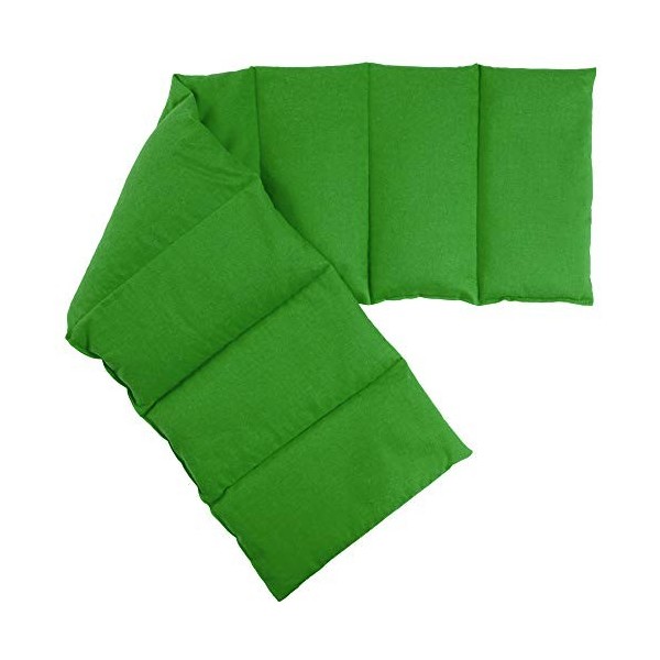Extra long - Coussin aux graines de groseille compartimenté en huit 75x20cm - vert clair - Coussin bouillotte aux graines - C