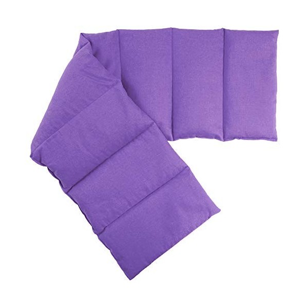 Coussin aux graines de groseille compartimenté en huit 75x20cm - mauve - Coussin bouillotte aux graines - Compresse froide