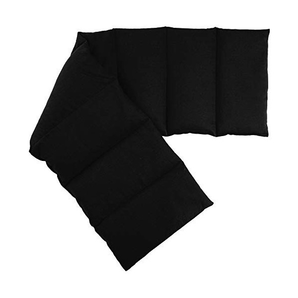 Coussin aux graines de groseille compartimenté en huit 75x20cm - noir - Coussin bouillotte aux graines - Compresse froide