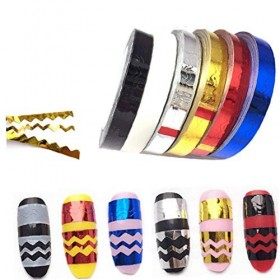 Couleurs Mixtes Rouleaux Striping Ligne Tape Nail Art Décoration Conseils Sticker 14piece