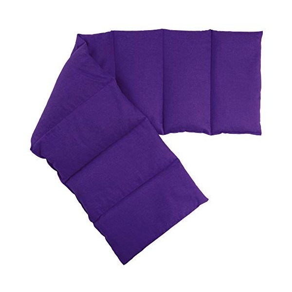 Coussin aux graines de groseille compartimenté en huit 75x20cm - violet - Coussin bouillotte aux graines - Compresse froide