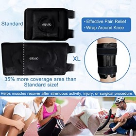 REVIX Poche de glace XL pour genou, poche de glace en gel pour soulager la douleur au genou, les blessures athlétiques, lart