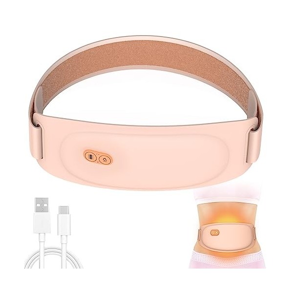 FAYIBUY Ceinture Menstruelle Chauffante USB Rechargeable Coussin Chauffant Menstruel Ventre Electrique 3 Niveaux Température 