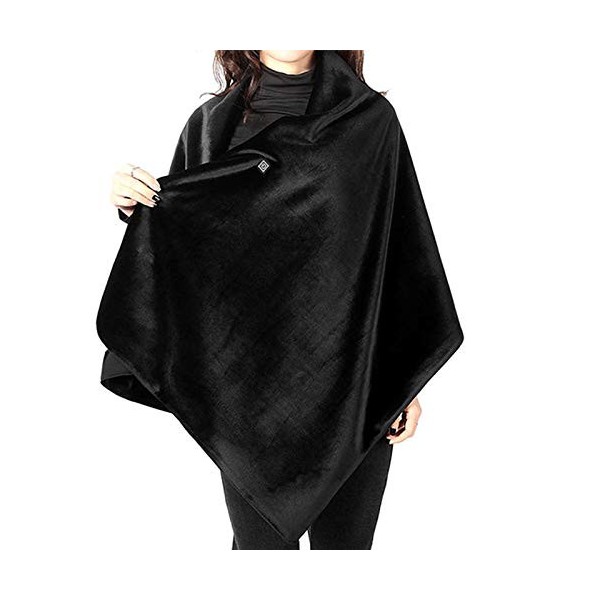 MHGLOVES Couverture chauffée à Jet châle Wrap Poncho USB Rechargeable Coussin Chauffant électrique enveloppe Wrap Peluche Fla