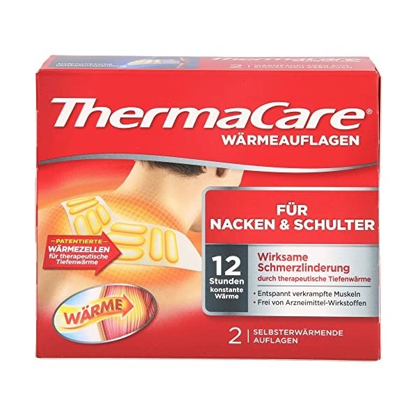 ThermaCare – Patch Auto-chauffant nuque, épaule et poignet – Soulage les douleurs de la nuque – 8H de chaleur constante, 2 pa