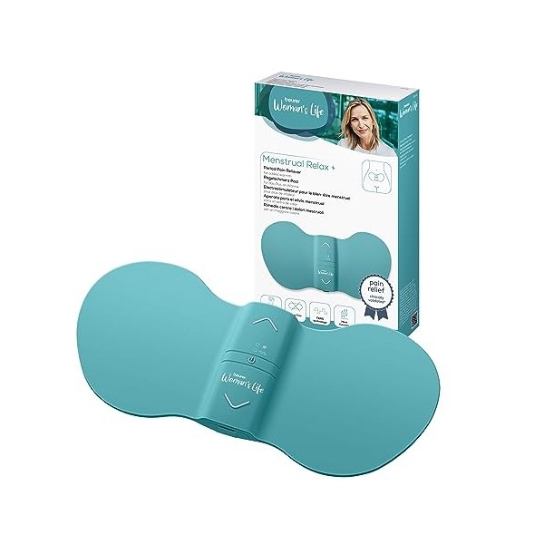 Beurer EM 55 Menstrual Relax+, contre les douleurs menstruelles et lendométriose, TENS et fonction chaleur, avec batterie re