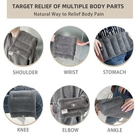 UNCN Coussin chauffant au micro-ondes 45 x 19,6 cm pour soulager la douleur - Réutilisable - Pour crampes, dos, cou, épaules,