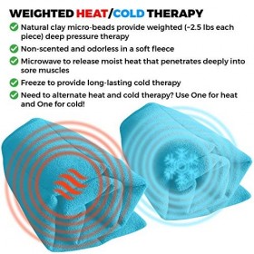 ComfortCloud Coussinets chauffants micro-ondables Lot de 2 coussins chauffants humides naturels pour les maux de dos, le cou 