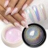 GZMAYUEN Poudre Effet Sirene Ongle Nail Art Perle Chrome Powder Nail Holographique Perle Miroir Pigment Nacré Ongle 6Pcs