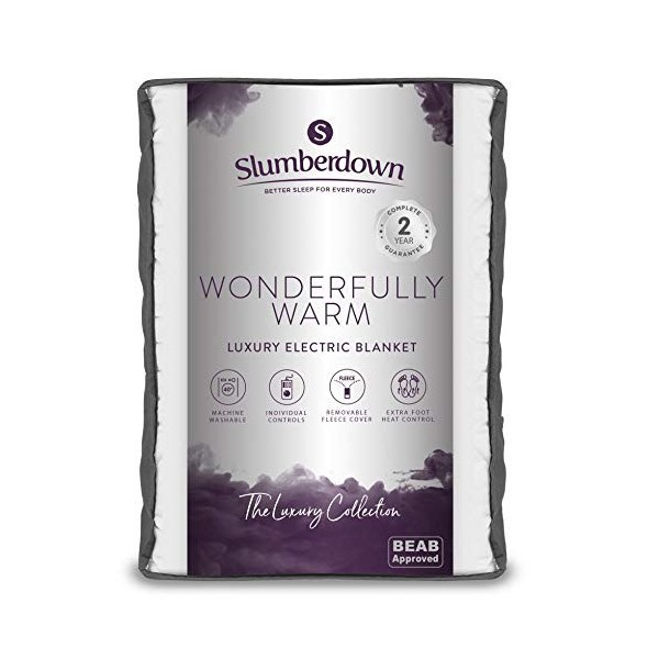 Slumberdown chaud Couverture électrique – Single,, Coton, blanc, Simple