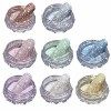 GZMAYUEN Poudre Effet Sirene Ongle Nail Art Perle Chrome Powder Nail Holographique Perle Miroir Pigment Nacré Ongle 6Pcs