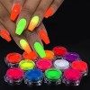 GZMAYUEN Poudre Effet Sirene Ongle Nail Art Perle Chrome Powder Nail Holographique Perle Miroir Pigment Nacré Ongle 6Pcs