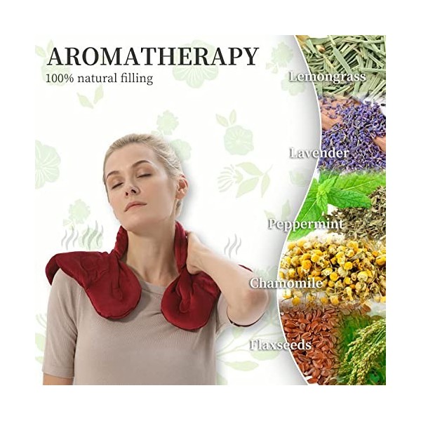 Aroma Season Chauffe-cou pour la douleur Coussin chauffant pour le cou et les épaules à micro-ondes Enveloppe chauffante pour