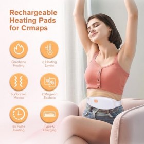 Coussin chauffant électrique pour soulager les crampes et les douleurs dorsales, coussin chauffant sans fil pour femme, couss