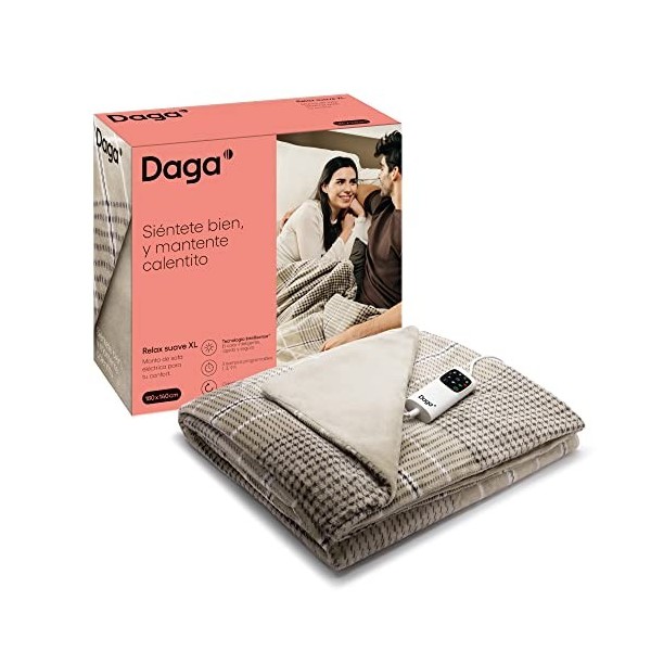 DAGA Couverture de canapé électrique Relax Douce XL, Technologie Intellisense, Tissu Ultra-Doux, Multi-minuteur, 6 Niveaux de