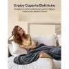 Evajoy Couverture électrique chauffée, couverture électrique en flanelle Sherpa lavable 130 x 180 cm, avec télécommande numér