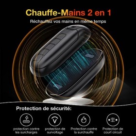 Chauffe-Mains Rechargeable, 3000mAh*2 Chauffe-Mains Électrique Portable Réutilisable, Niveau 3, Température 35-55°C, Durée 5-