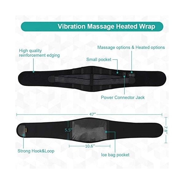 Ceinture de Massage Chauffante Ceinture Chauffante pour le Dos, Ceinture Chauffante pour Coussin Chauffant USB, Ceinture Chau