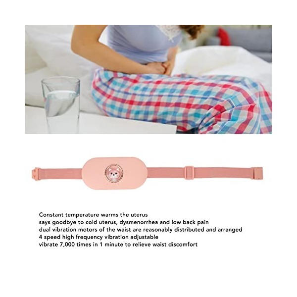 Ceinture chauffante menstruelle avec 3 niveaux de chaleur pour les douleurs menstruelles, crampes menstruelles, soulagement d