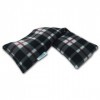 Heat Pack Sac de blé en peluche pour micro-ondes Motif tartan Noir