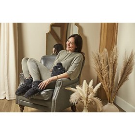 Warmies Bottes de luxe entièrement chauffantes parfumées à la lavande française, gris anthracite