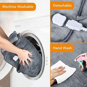 Coussin Chauffant électrique Les maux Dos soulagement des maux Dos Cou Chauffant Dos et épaules Contrôleur LCD détachable à 6