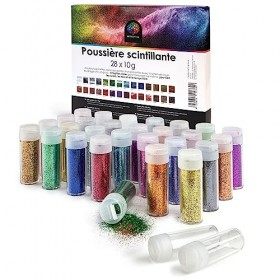 OfficeTree 28 Paillettes Loisirs Creatifs Enfant - Multicolore à 10 g - Paillette - Glitter Tube avec Fonction détalement Fi