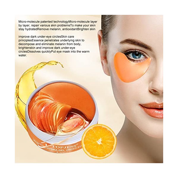 Collagen Eye Mask, Patches Yeux,Masque pour les yeux, Film anti-âge, Masque pour les yeux au collagène à la vitamine C, cerne